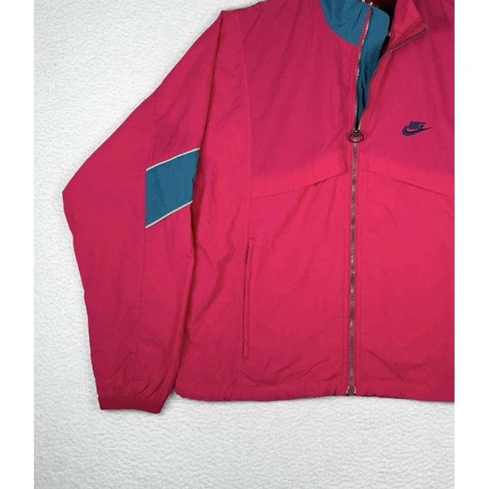 Vintage NIKE INTERNATIONAL Windbreaker Jacket Red Blue - Women's Small